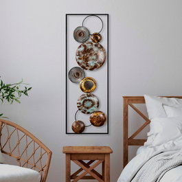 Wallity Textured - 4 Decoración de Pared de Metal Multicolor
